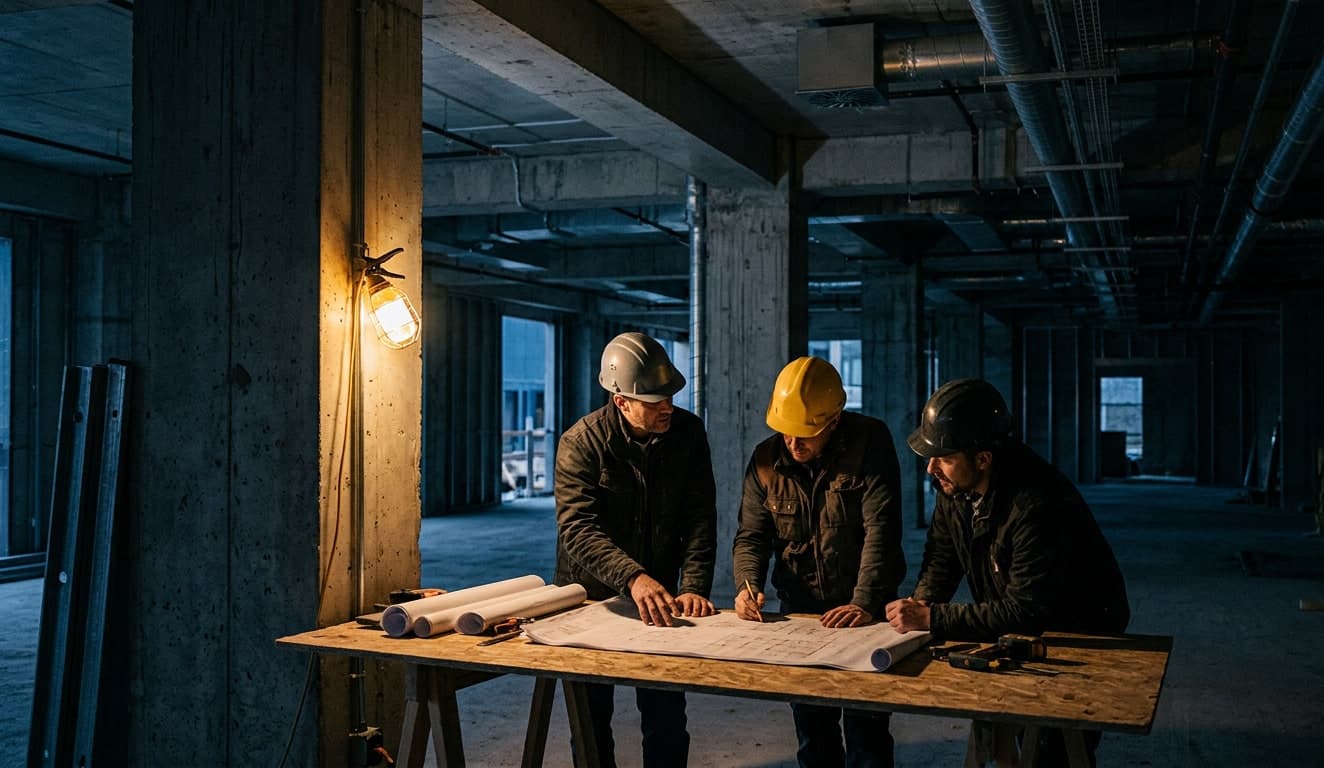Plumbline crew on site